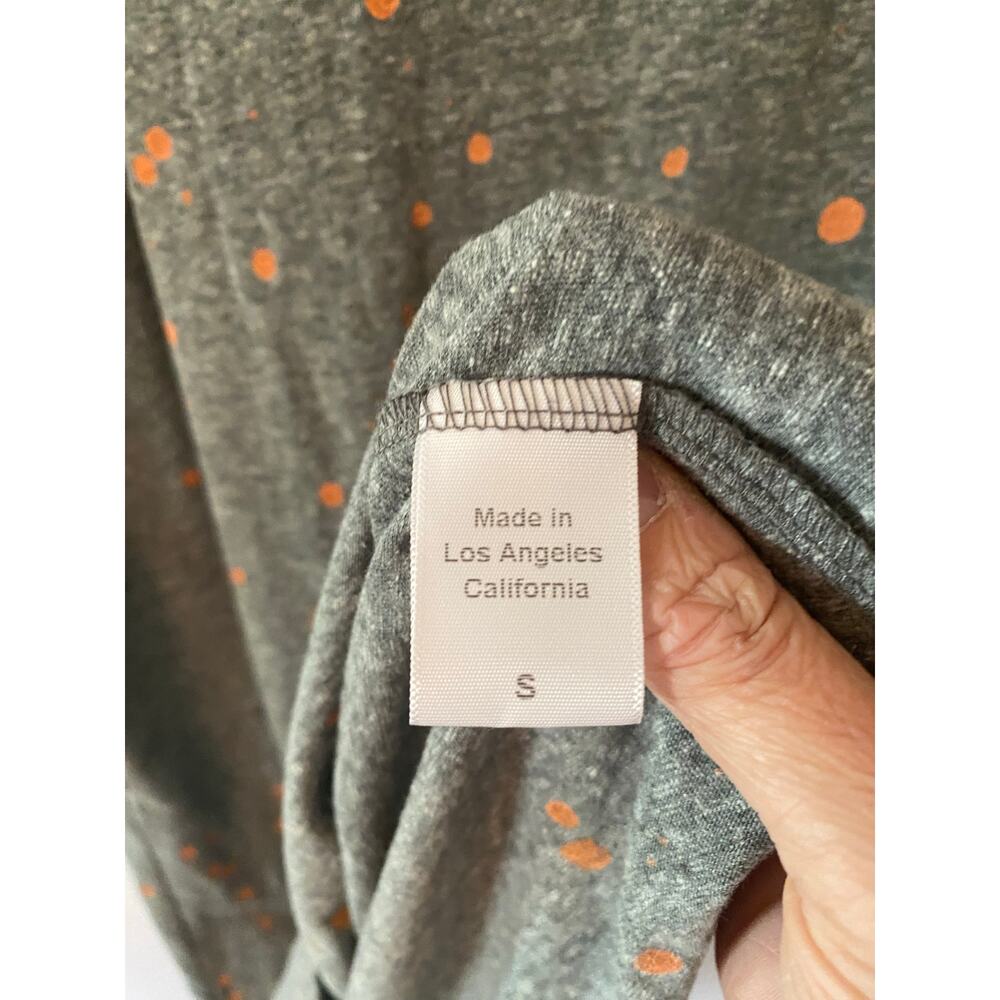 NWT Clare V. Gray Orange Splatter Ruffle Sleeve Knee Length Dress Women's Small - Picture 11 of 12